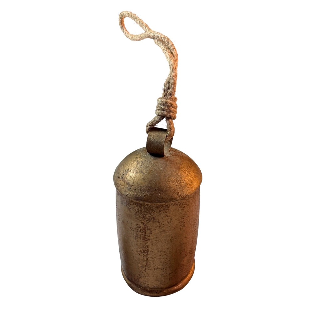 Primitive Cow Bell Rustic Farmhouse Wooden Clapper Farmhouse Metal Hanging Decor